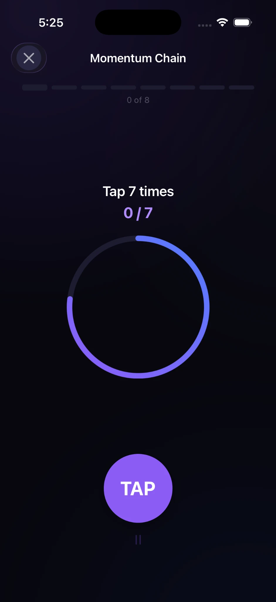 Momentum Chain interaction screen
