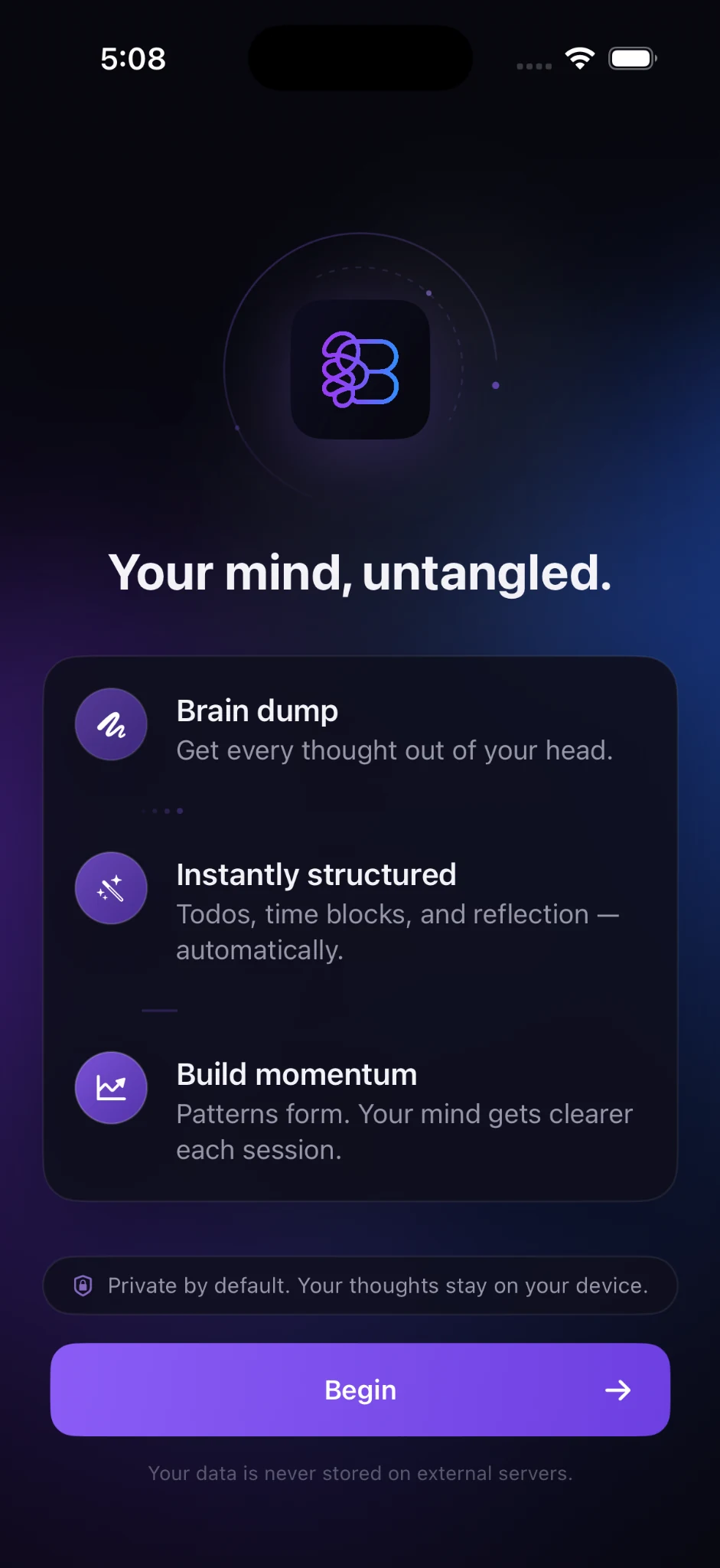 Bramble onboarding screen